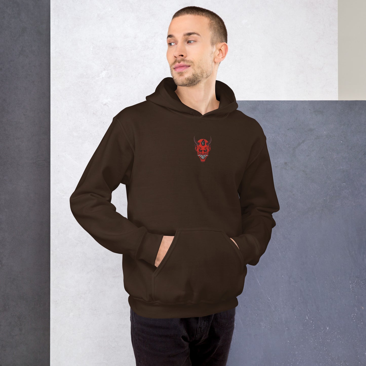 Sweat à capuche yokai brodé