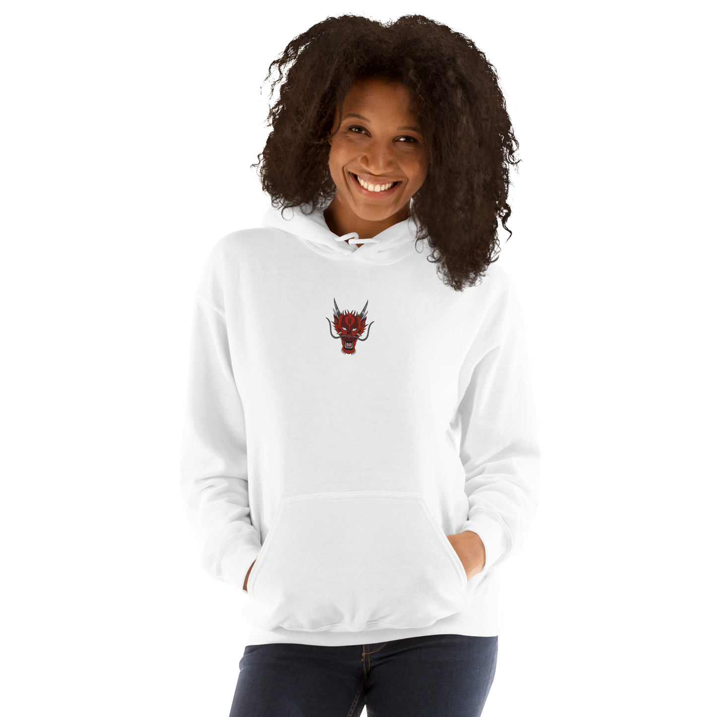 Sweat à capuche dragon brodé