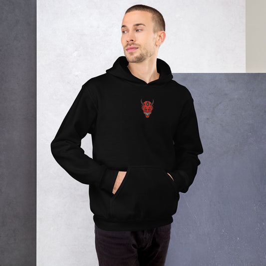 Sweat à capuche yokai brodé