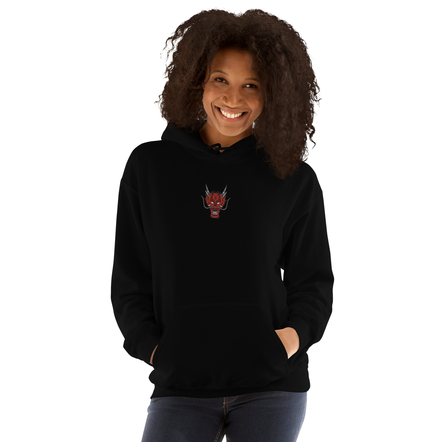 Sweat à capuche dragon brodé